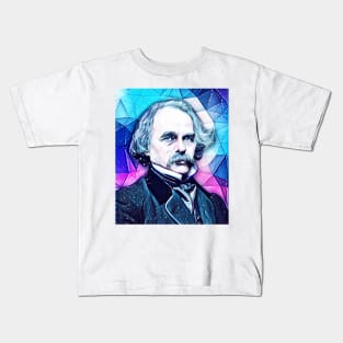 Nathaniel Hawthorne Colourful Portrait | Nathaniel Hawthorne Artwork 14 Kids T-Shirt